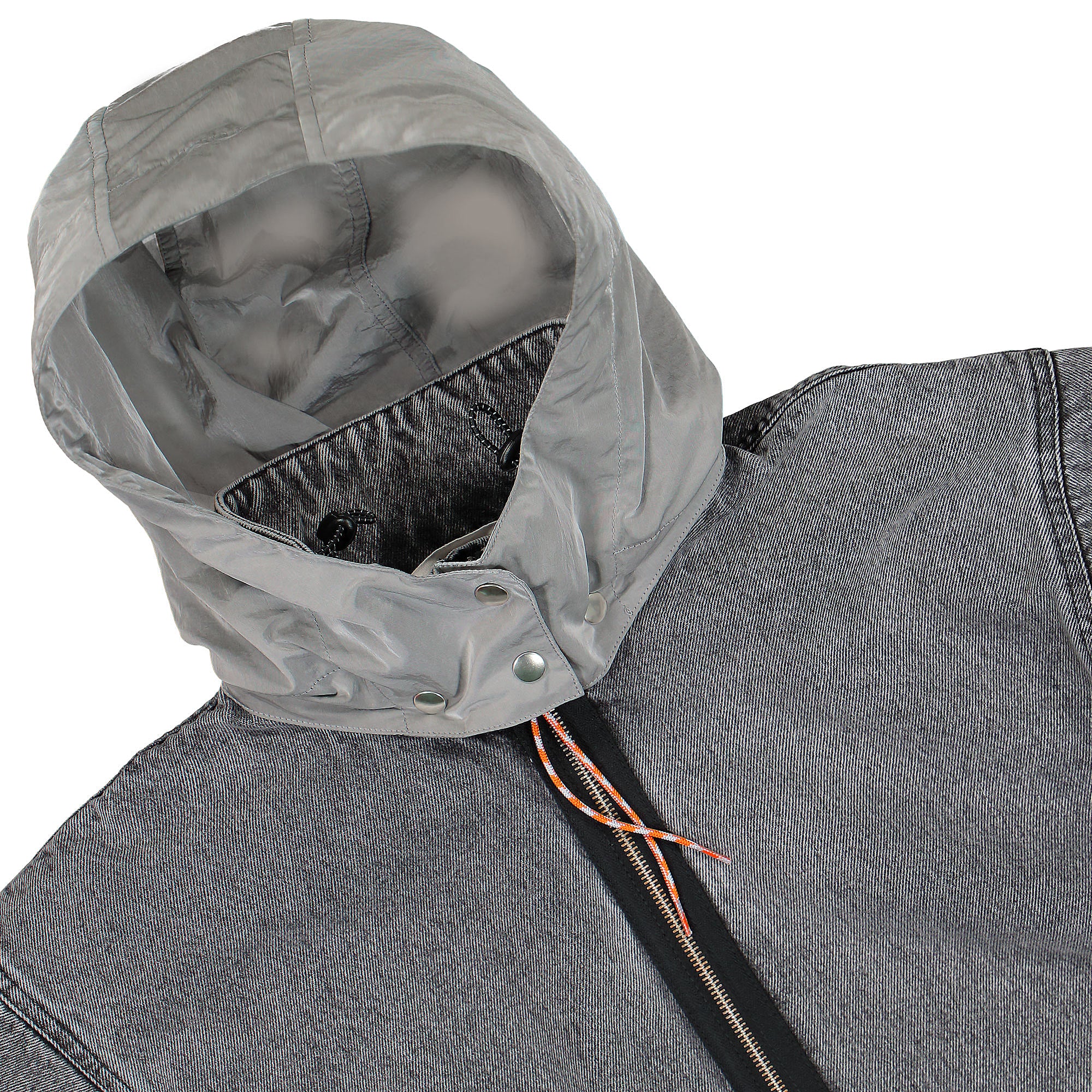 Aries Nylon Hooded Denim Jacket Acid Wash Jackets Detail view 1 | Overkill