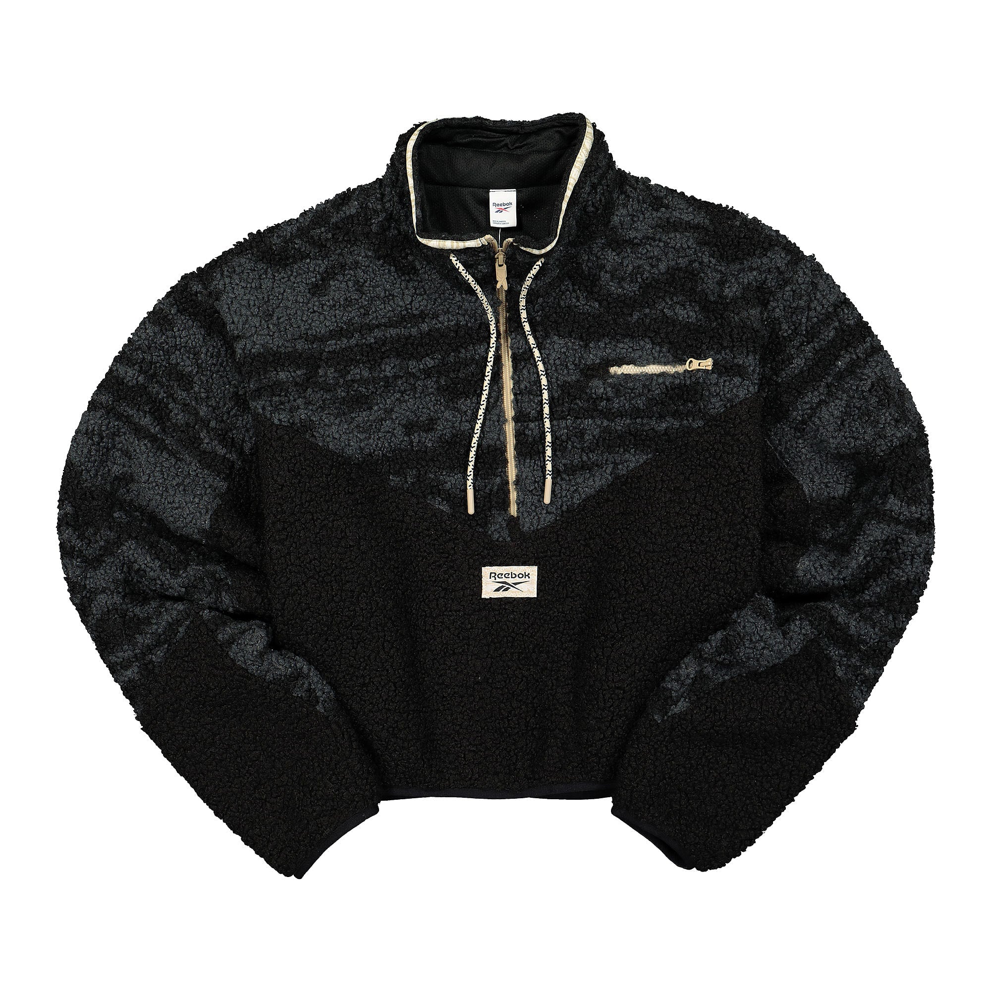 Reebok Wmns Classic Winter Escape Fleece AOP Halfzip Black Sweatshirts FT6292 | Overkill