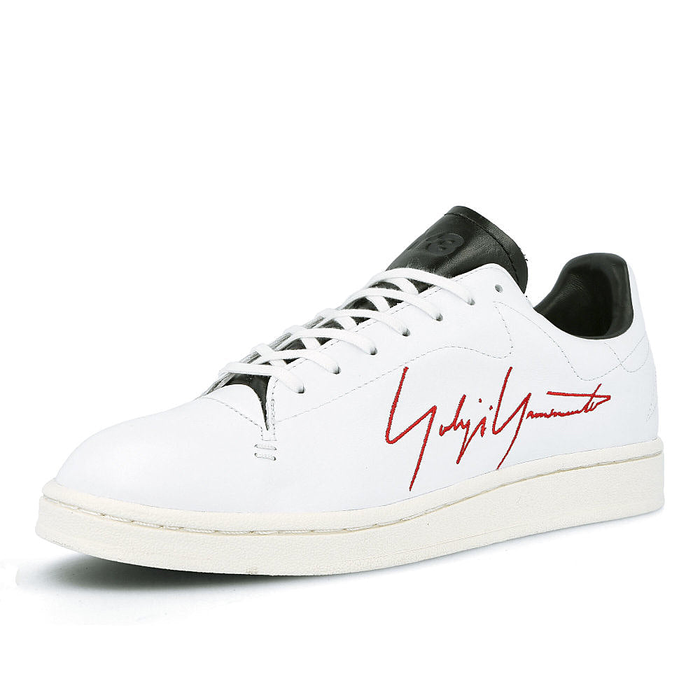 Y-3 yohji court Running White-Red-Black Sneakers Close Up | Overkill