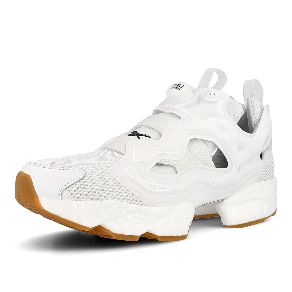Reebok adidas x Reebok Instapump Fury BOOST White-Black Low Top Sneakers Close Up | Overkill