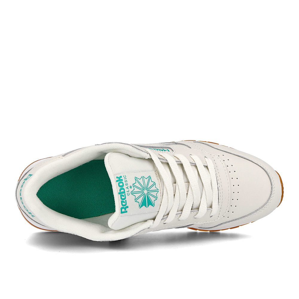 Reebok wmns classic leather Chalk-Court Green-White Sneakers Detailfoto | Overkill