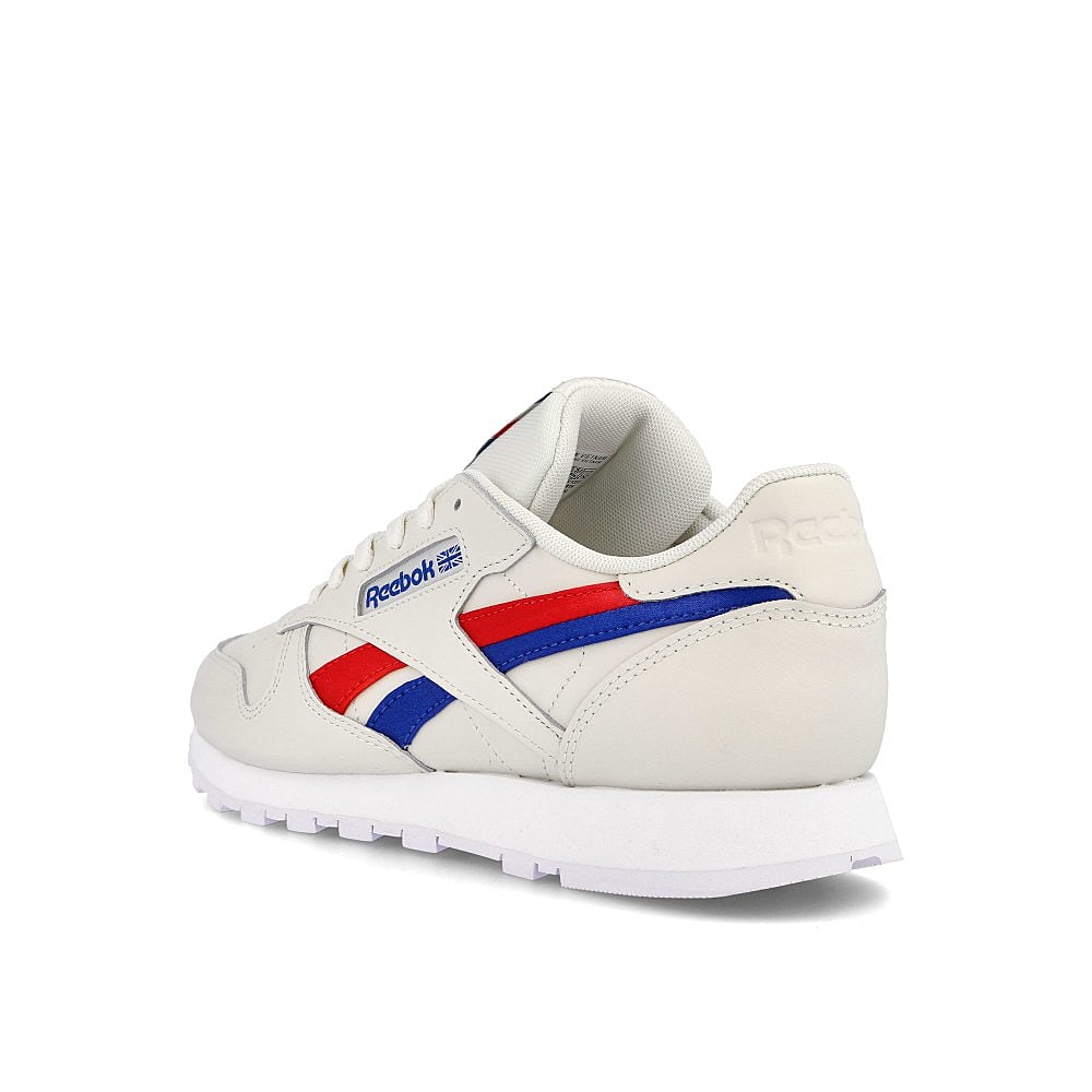 Reebok wmns classic leather Chalk-Vector Red-Vector Blue Sneakers Material | Overkill