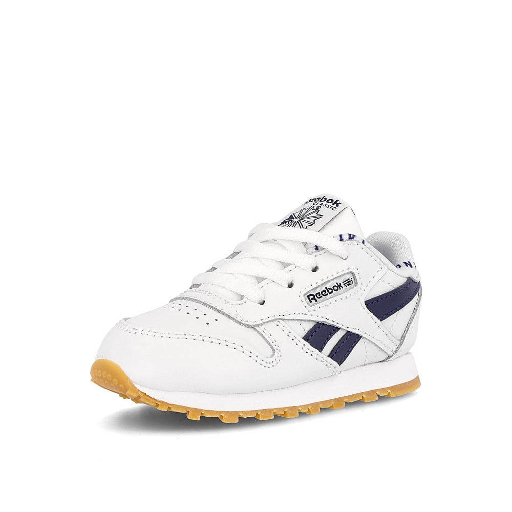 Reebok classic leather infants White-Vector Navy Low Top Sneakers Close Up | Overkill