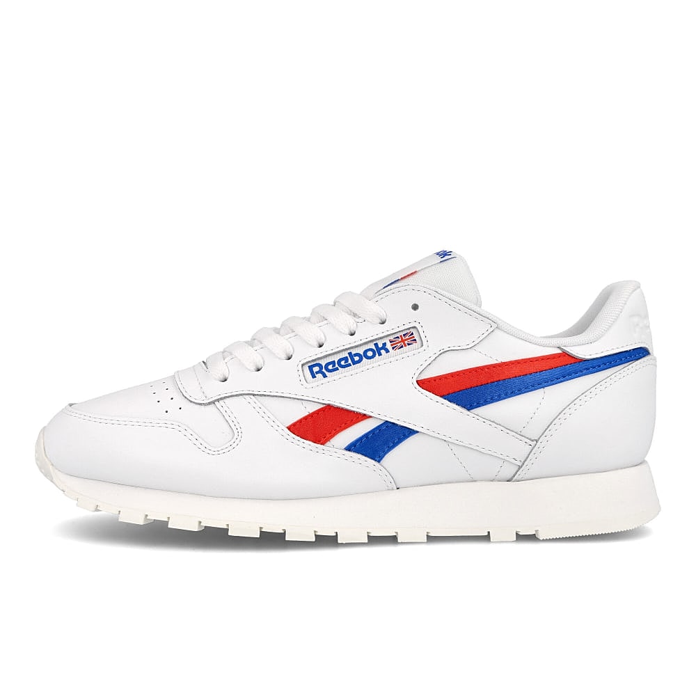 Reebok classic leather White-Instinct Red-Dynamic Blue Low Top Sneakers FV2108 | Overkill