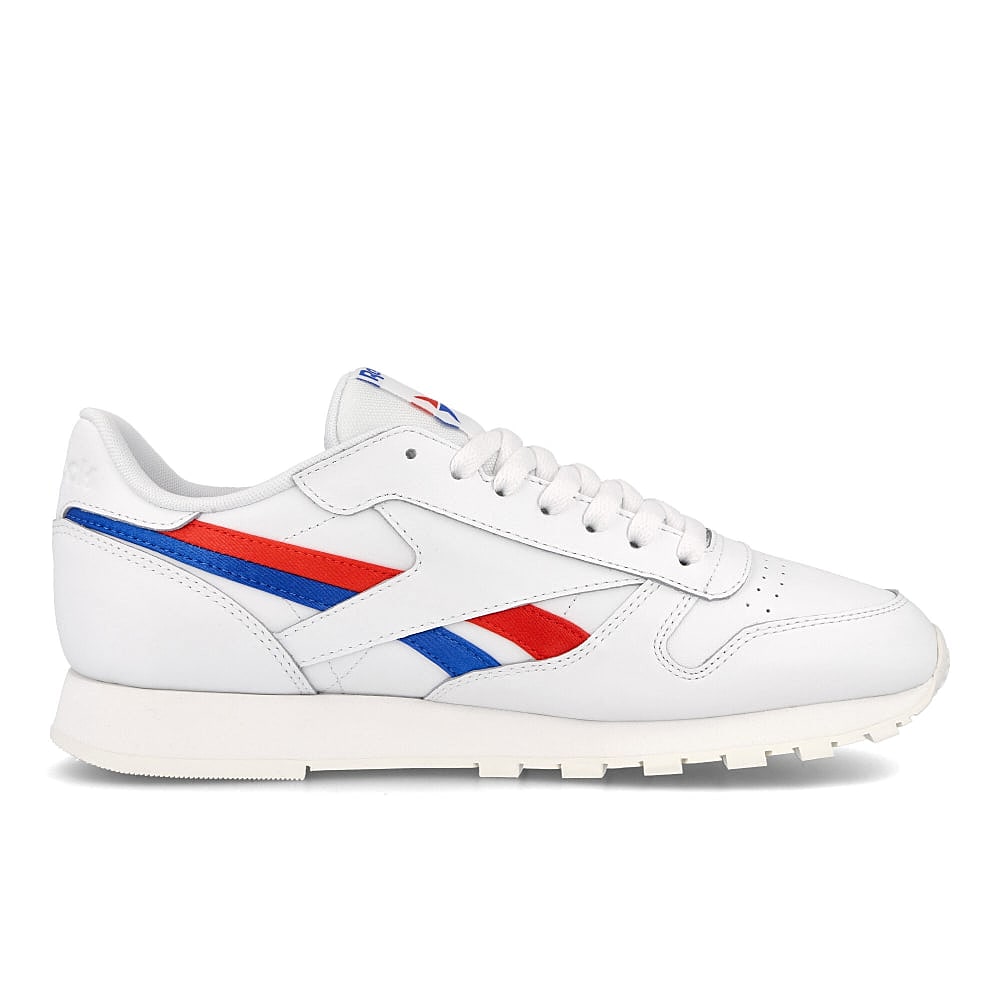 Reebok classic leather White-Instinct Red-Dynamic Blue Low Top Sneakers Silhouette | Overkill
