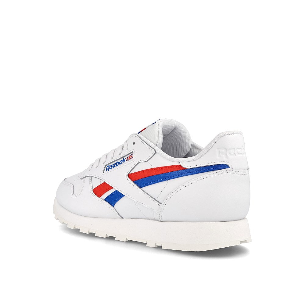 Reebok classic leather White-Instinct Red-Dynamic Blue Low Top Sneakers Material | Overkill
