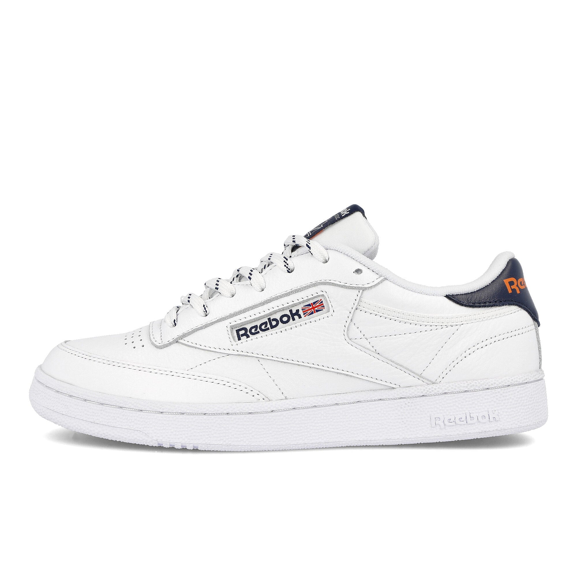 Reebok club c 85 mu White / Collegiate Navy / Fiery Orange FV2588 | Overkill