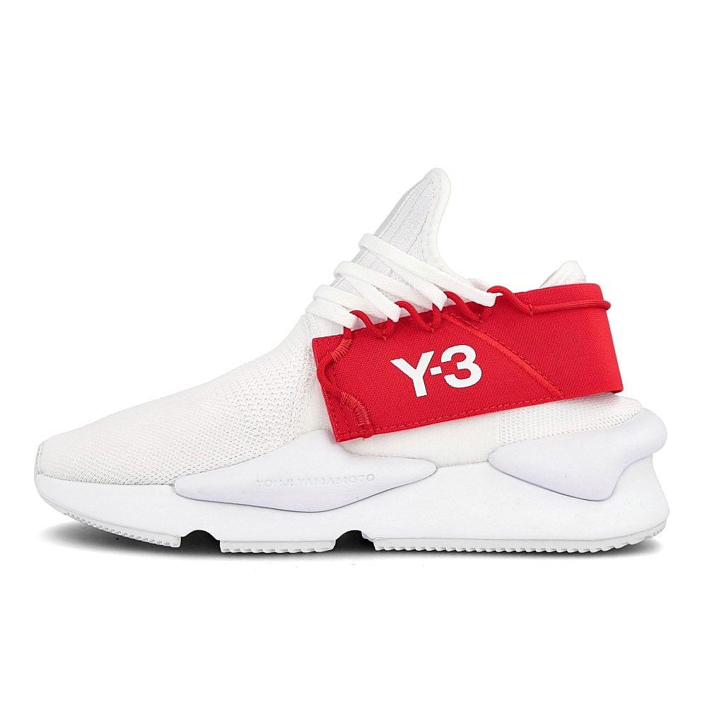 Y-3 kaiwa knit Running White-Running White-Red Sneakers FV4562 | Overkill