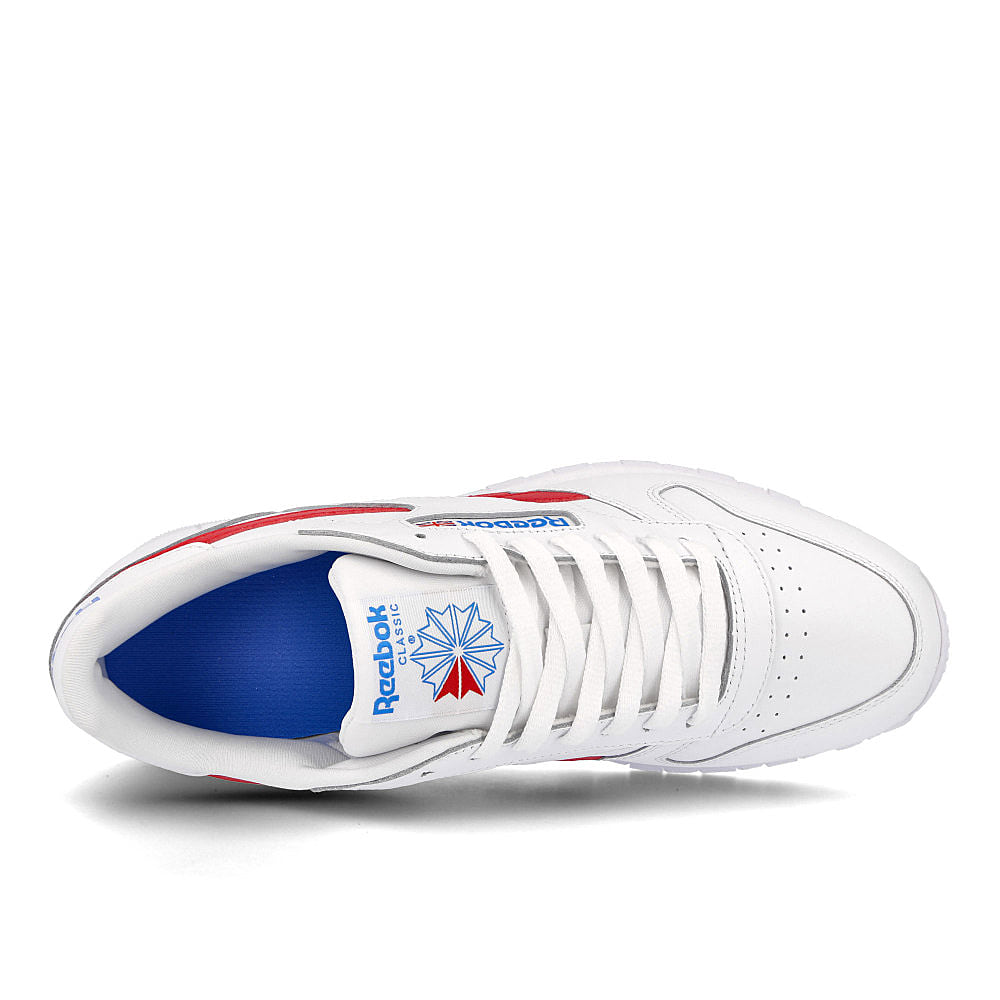 Reebok classic leather White-Vector Red-Horizon Blue Low Top Sneakers Detailfoto | Overkill