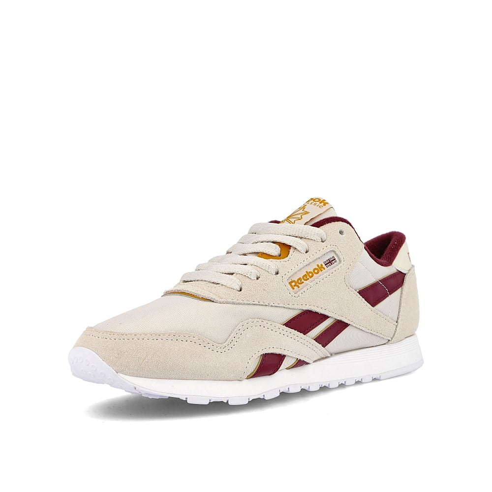 Reebok wmns classic nylon Alabaster / Maroon / Rich Ochre Detailfoto | Overkill