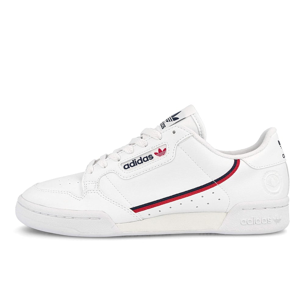 adidas Continental 80 Vegan Footwear White-Collegiate Navy-Scarlet Sneakers FW2336 | Overkill