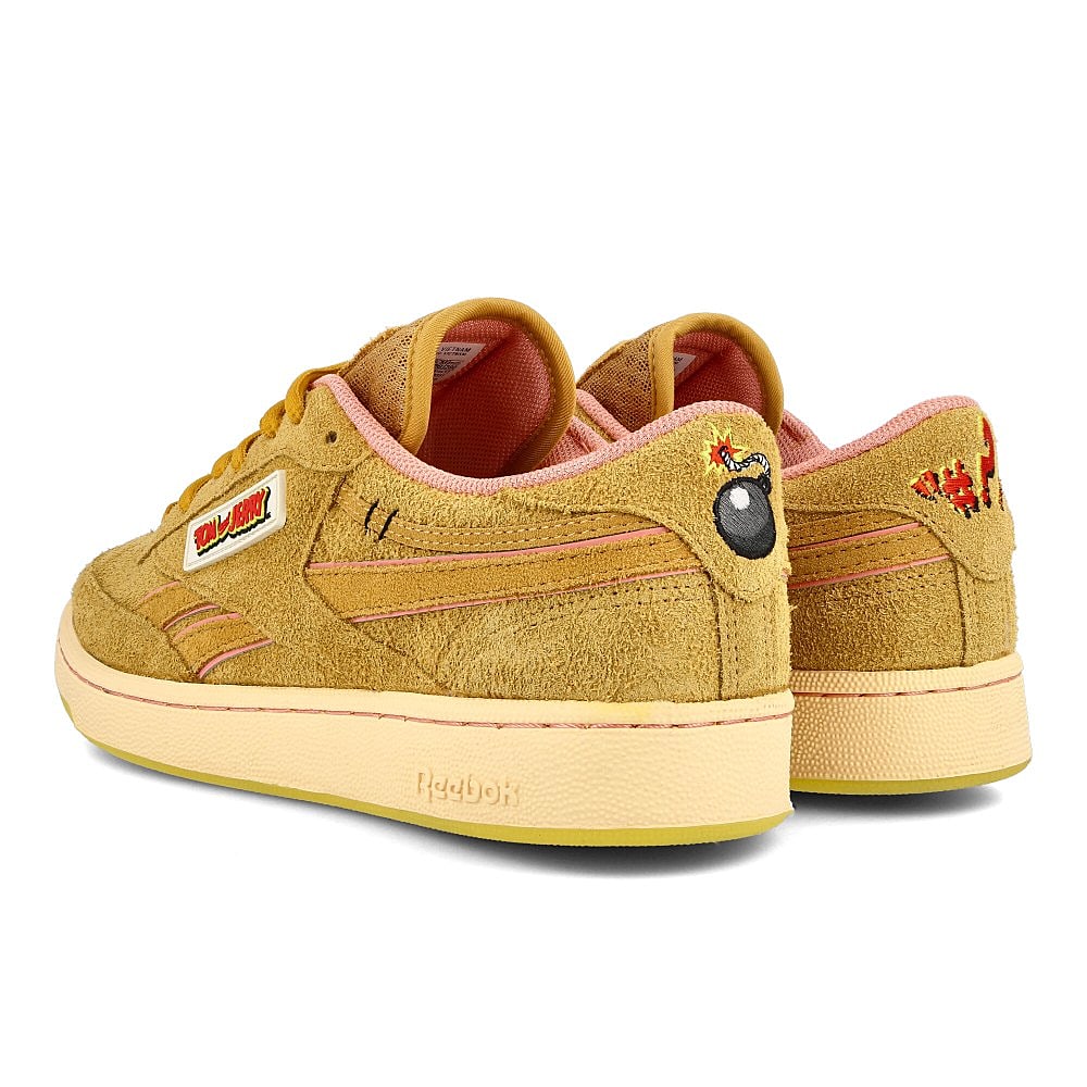 Reebok Tom & Jerry x Reebok Club C Revenge MU Bold Brass-Bold Brass-Quiet Pink Sneakers Material | Overkill