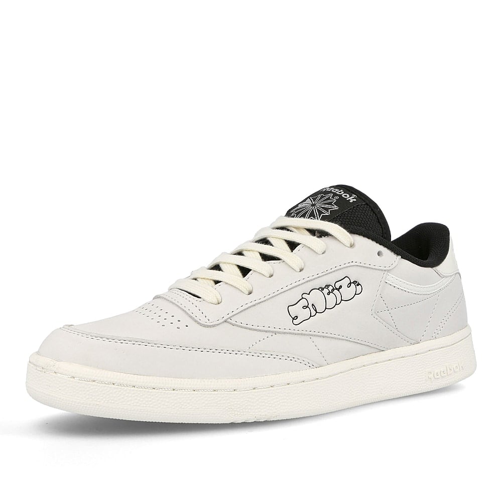 Reebok Sneeze x Reebok Club C Revenge MU White-Silver Metallic Sneakers Close Up | Overkill