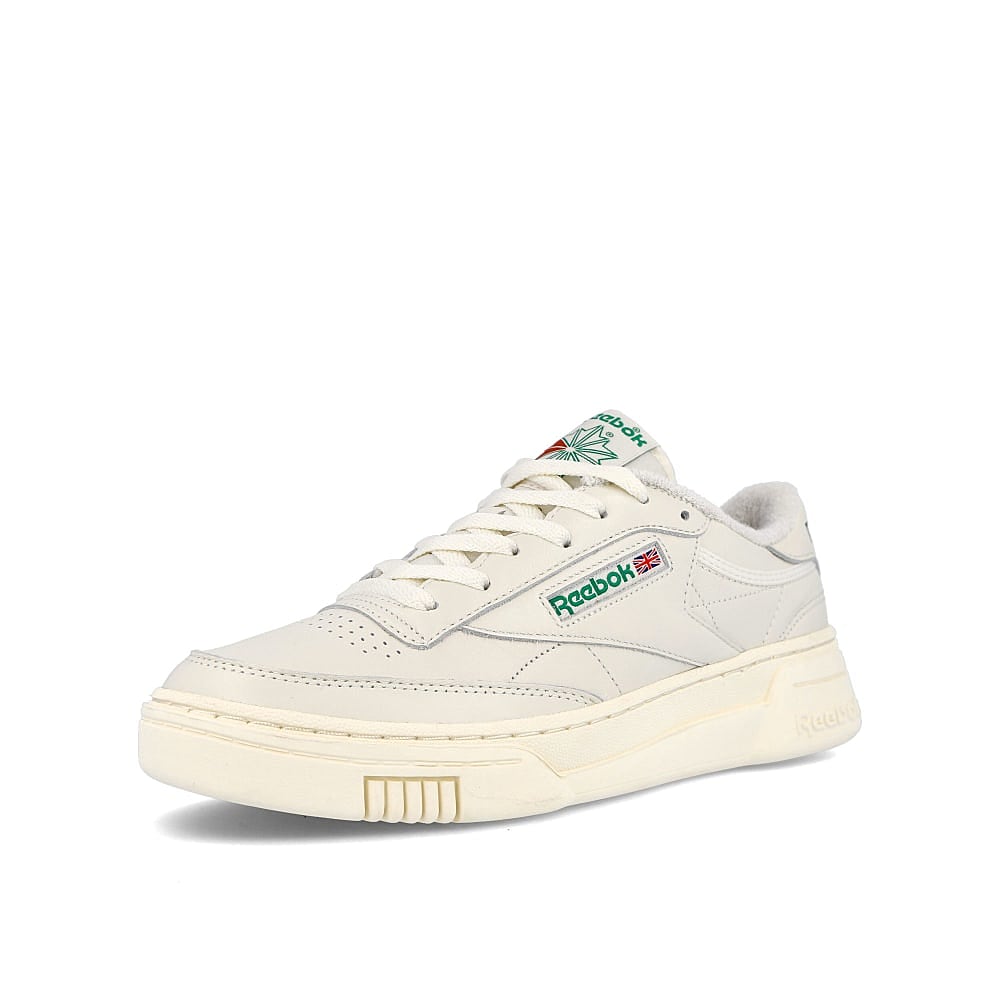 Reebok club c stacked Chalk-Classic White-Glen Green Low Top Sneakers Close Up | Overkill