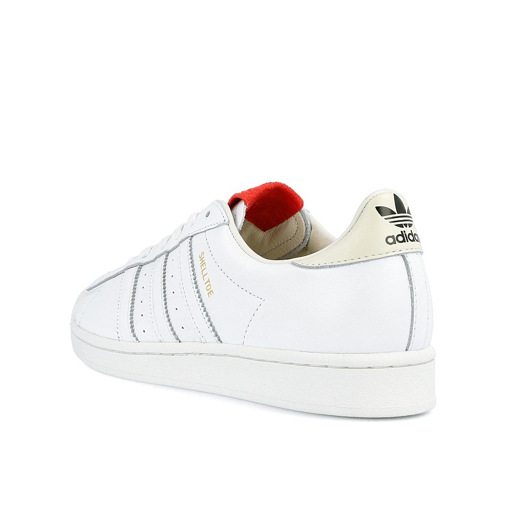 adidas 424 x adidas Shelltoe ChalkWhiet-Chalk White-Scarlet Low Top Sneakers Material | Overkill