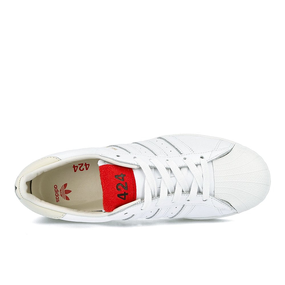 adidas 424 x adidas Shelltoe ChalkWhiet-Chalk White-Scarlet Low Top Sneakers Detailfoto | Overkill