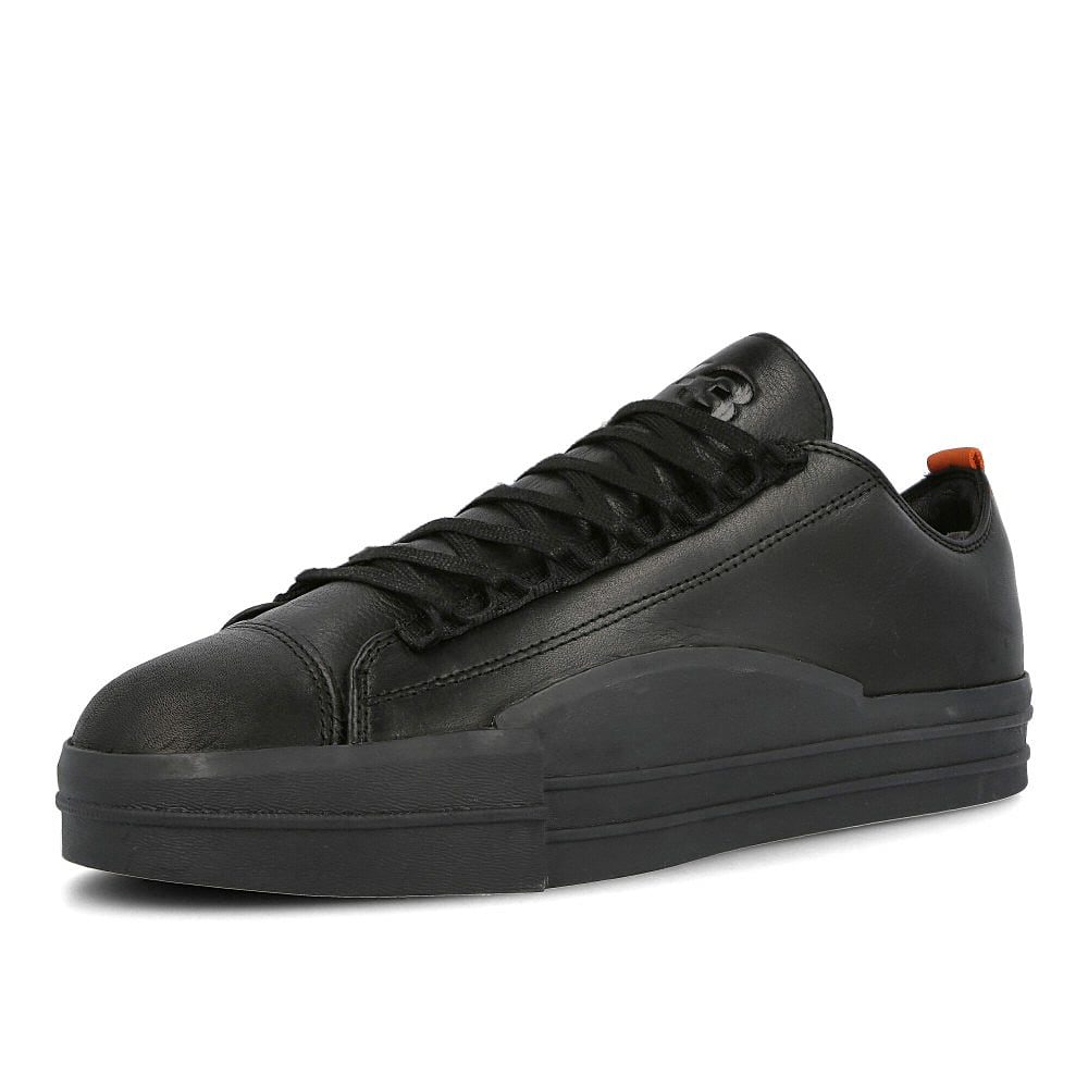 Y-3 yuben low Core Black-Core Black-Orange Sneakers Close Up | Overkill