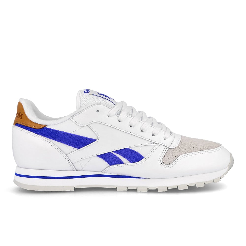 Reebok classic leather White/ Court Blue-Morning Fog Low Top Sneakers Silhouette | Overkill