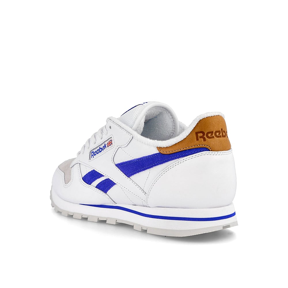 Reebok classic leather White/ Court Blue-Morning Fog Low Top Sneakers Material | Overkill
