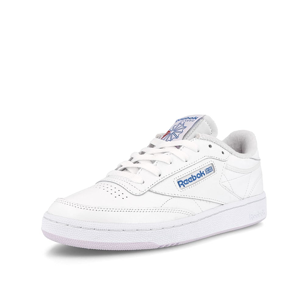 Reebok wmns club c 85 White-Luminous Lilac-Court Blue Sneakers Close Up | Overkill