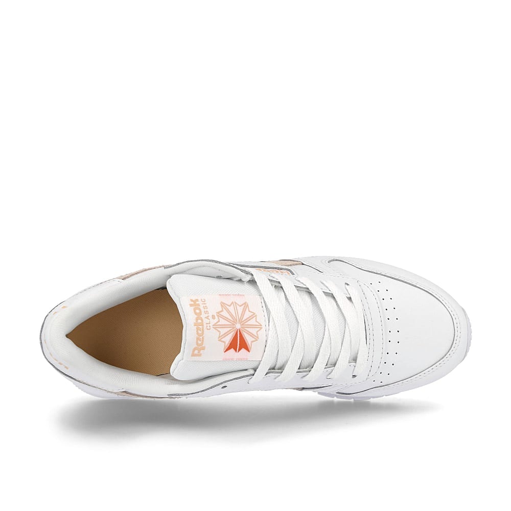 Reebok Wmns Classic Leather White / Aura Orange / Ceramic Pink Low Top Sneakers Detailfoto | Overkill
