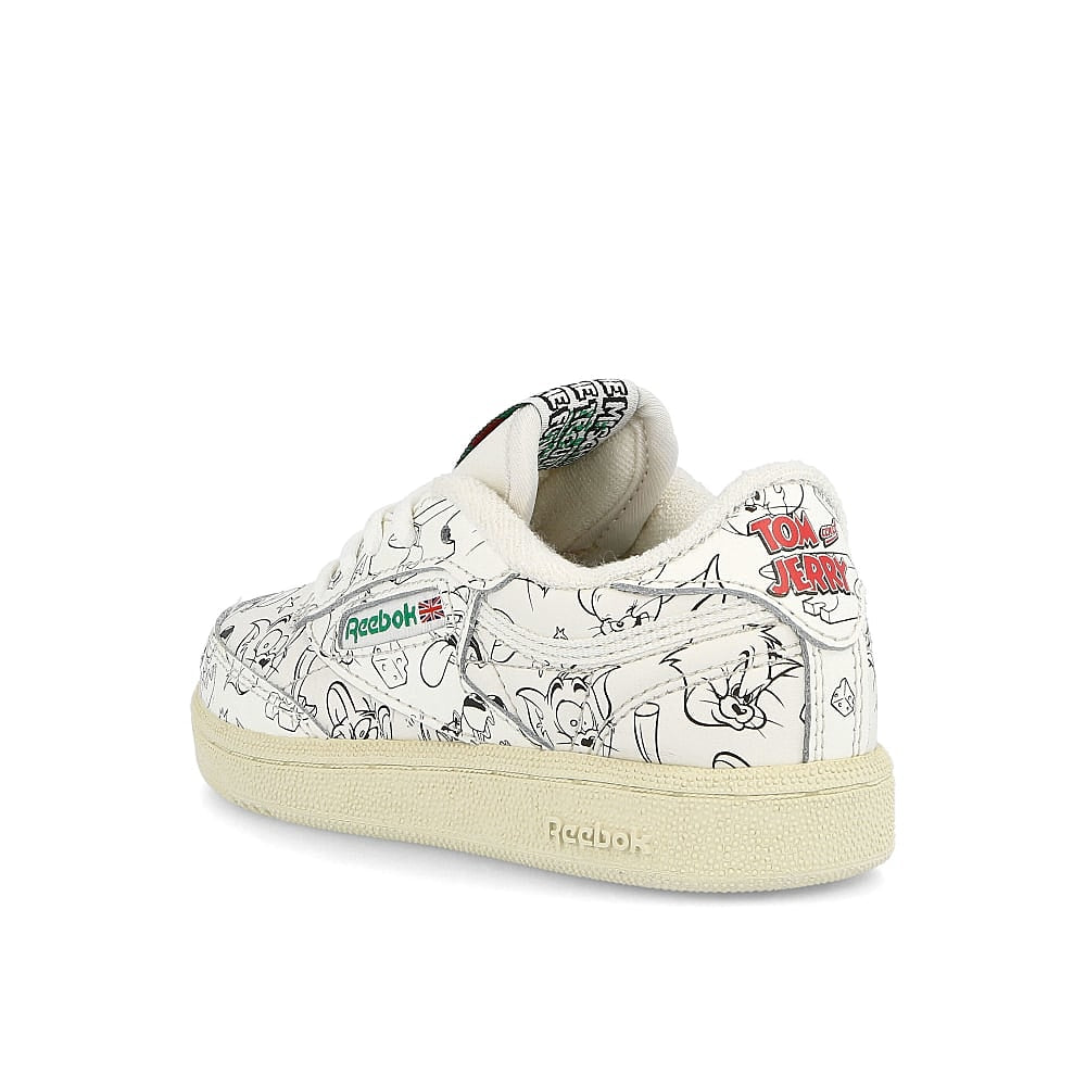 Reebok Tom & Jerry x Reebok Club C 85 MU Chalk-Paper White-Glen Green Sneakers Material | Overkill