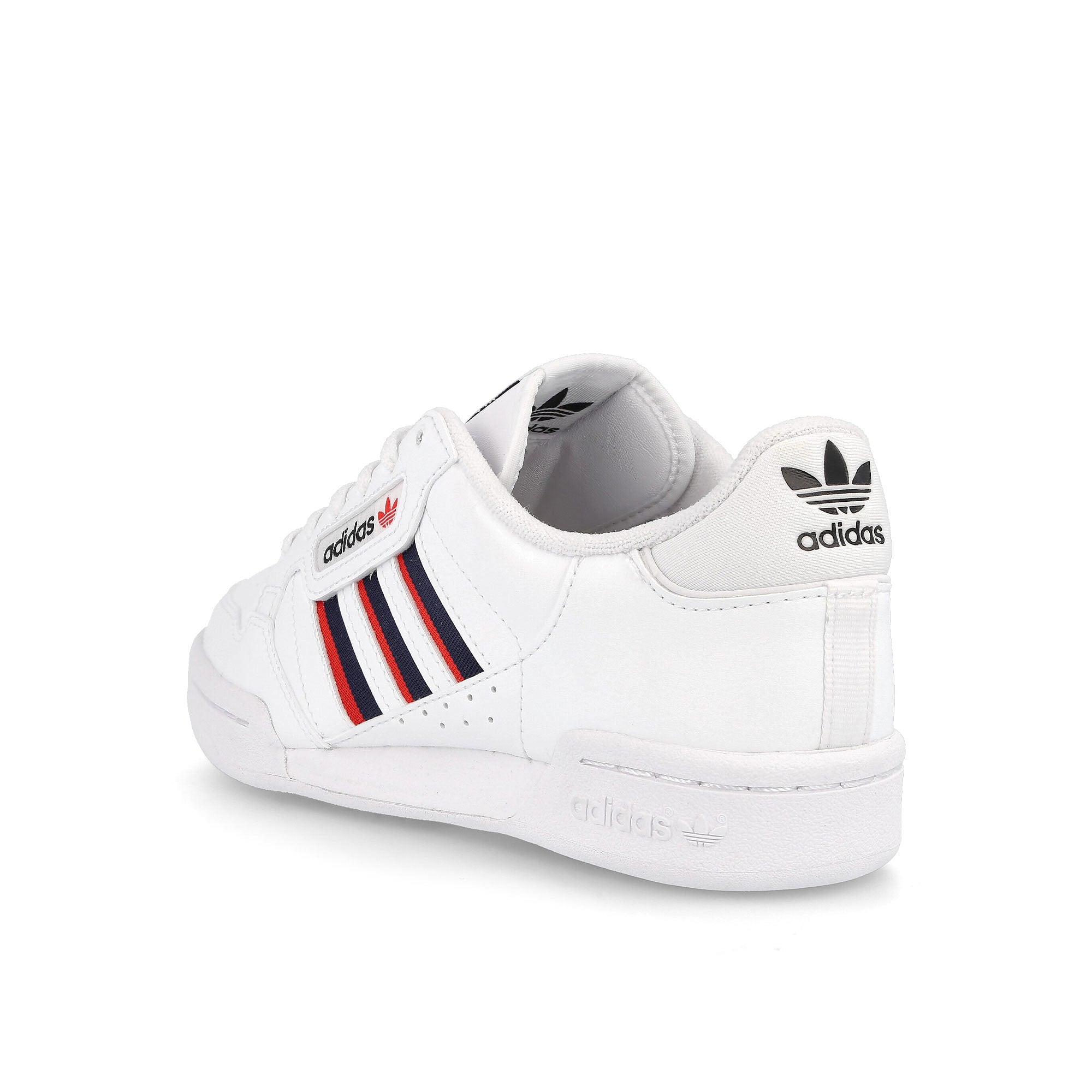 adidas continental 80 stripes Footwear White / Collegiate Navy / Vivid Red Close-up | Overkill