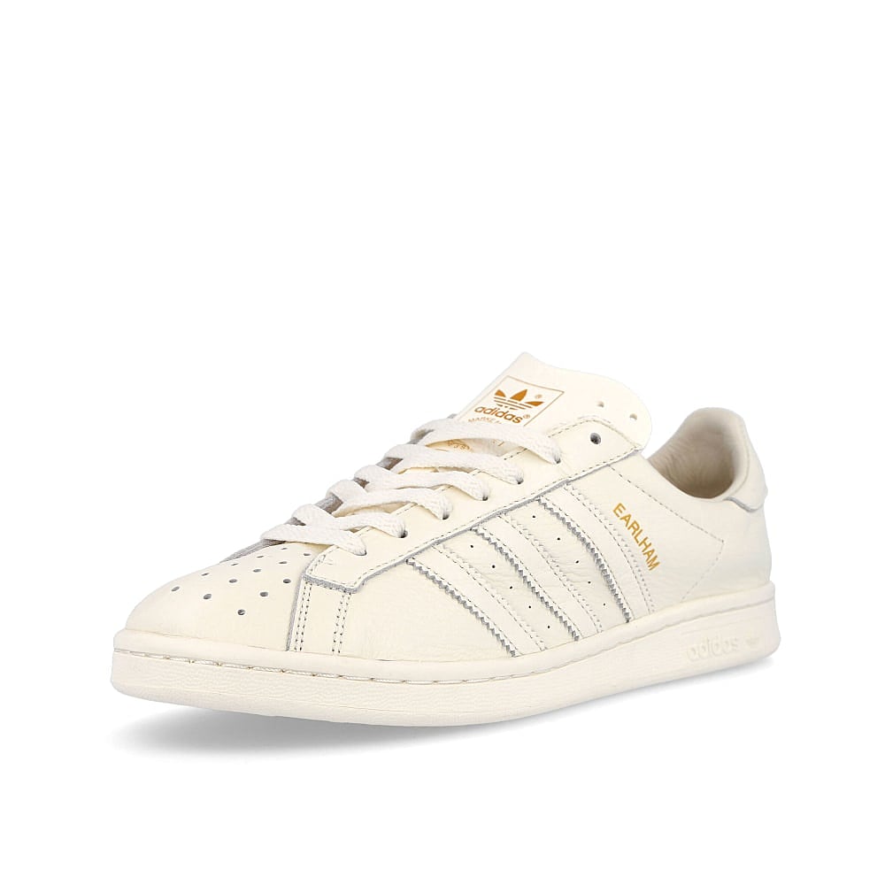 adidas earlham Off White-Off White-Gold Metallic Sneakers Close Up | Overkill