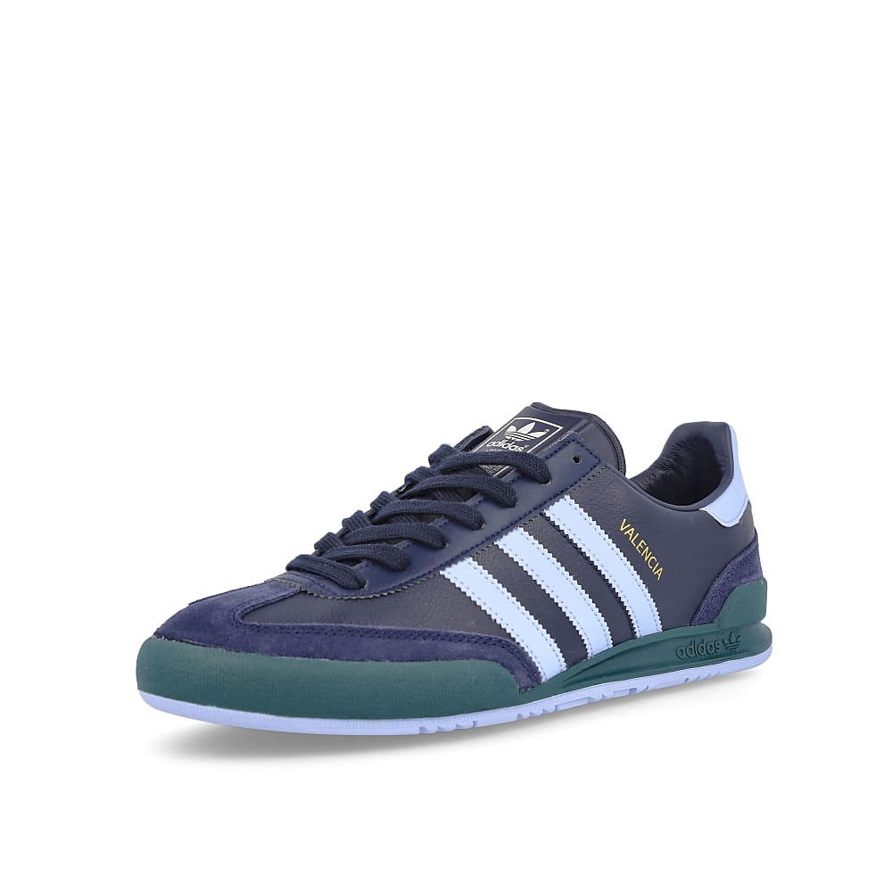 adidas valencia Collegiate Navy-Halo Blue-Mystery Green Sneakers Close Up | Overkill