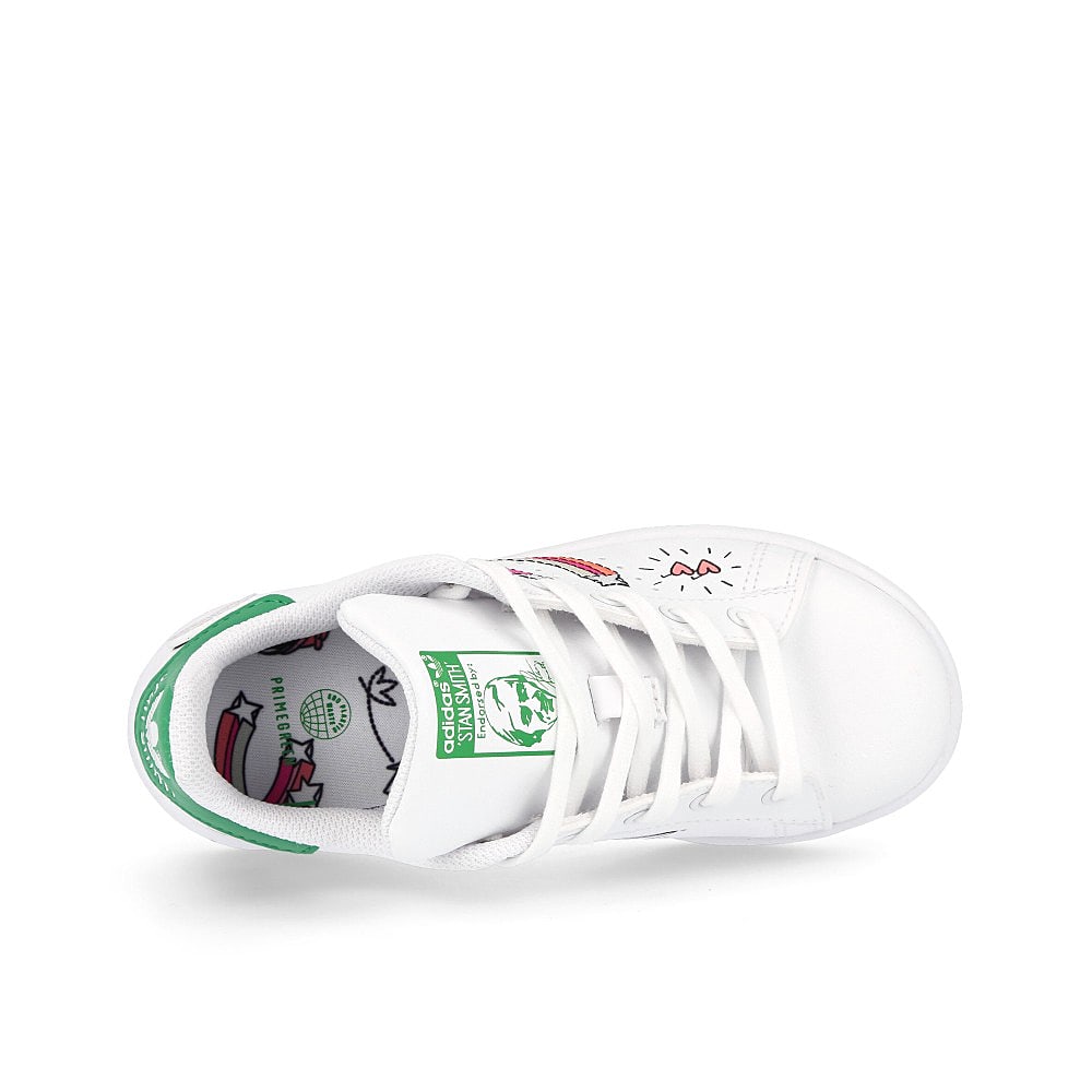 adidas stan smith c Footwear White / Footwear White / Vivid Green Detail view 1 | Overkill