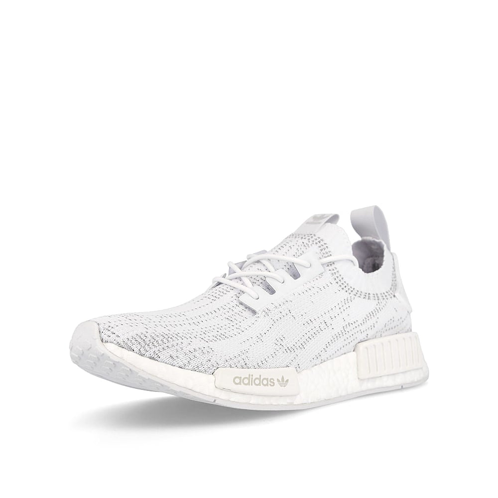 adidas nmd r1 primeknit Footwear White-Footwear White-Grey One Sneakers Close Up | Overkill