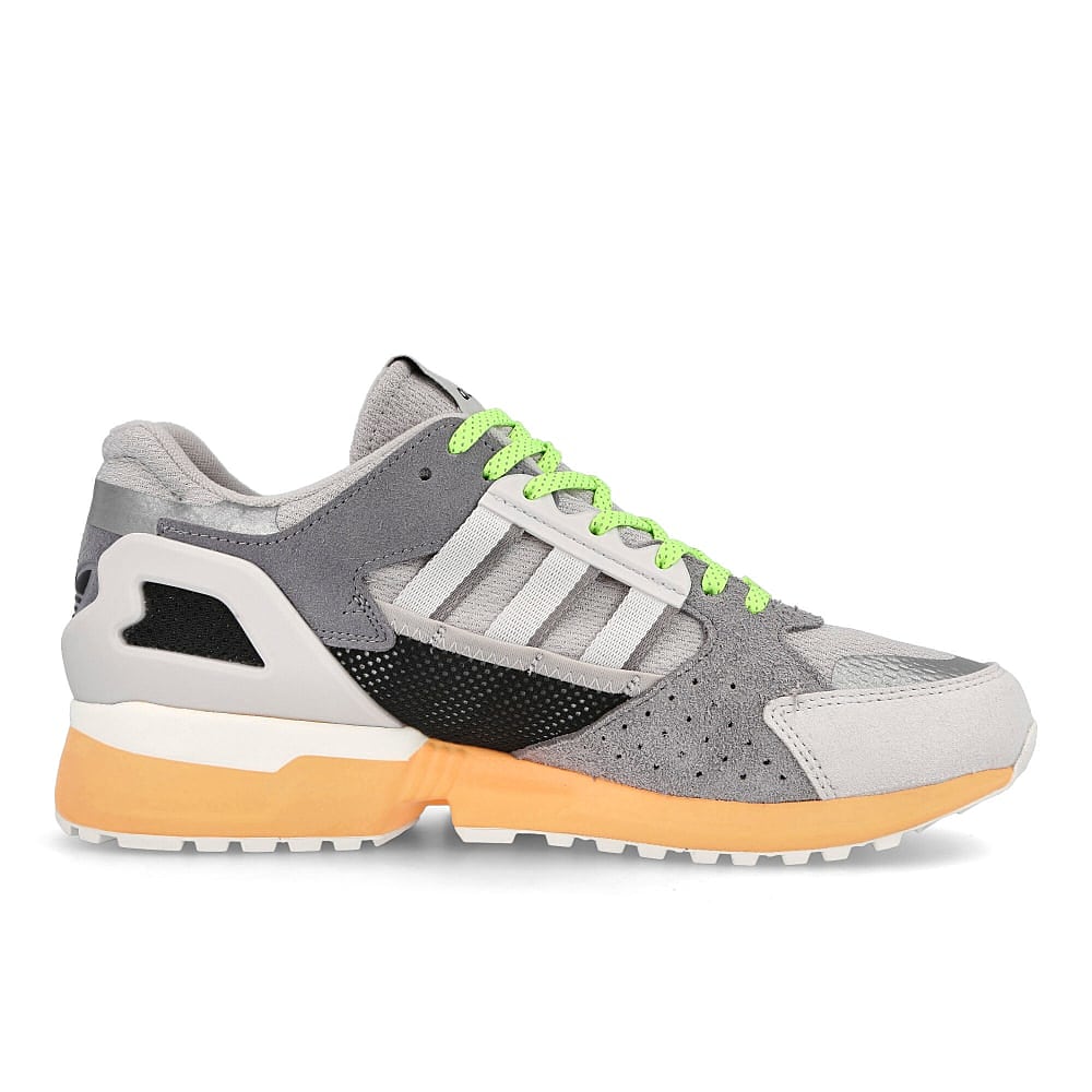 adidas zx 10.000 c Grey Two-Crystal White-Acid Orange Sneakers Silhouette | Overkill