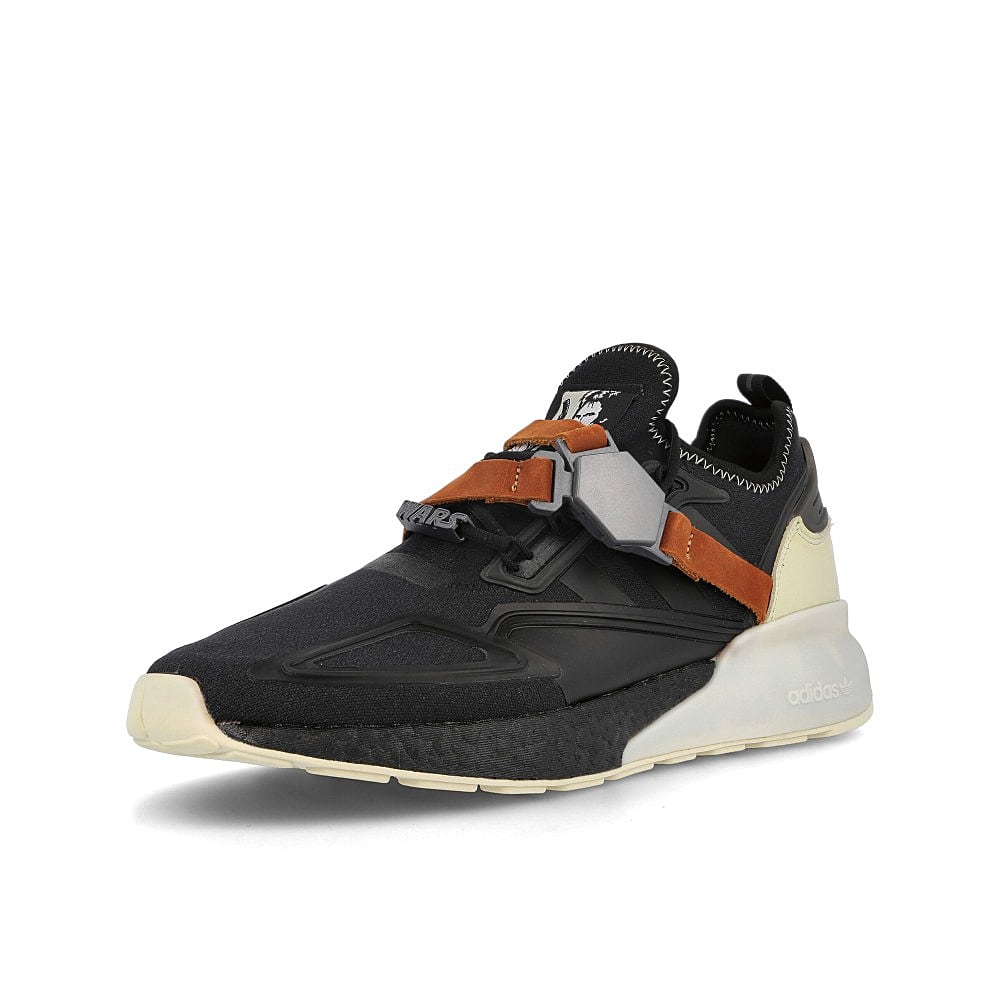 adidas Star Wars x adidas ZX 2K BOOST Hansolo Core Black-Core Black-Sand Sneakers Close Up | Overkill
