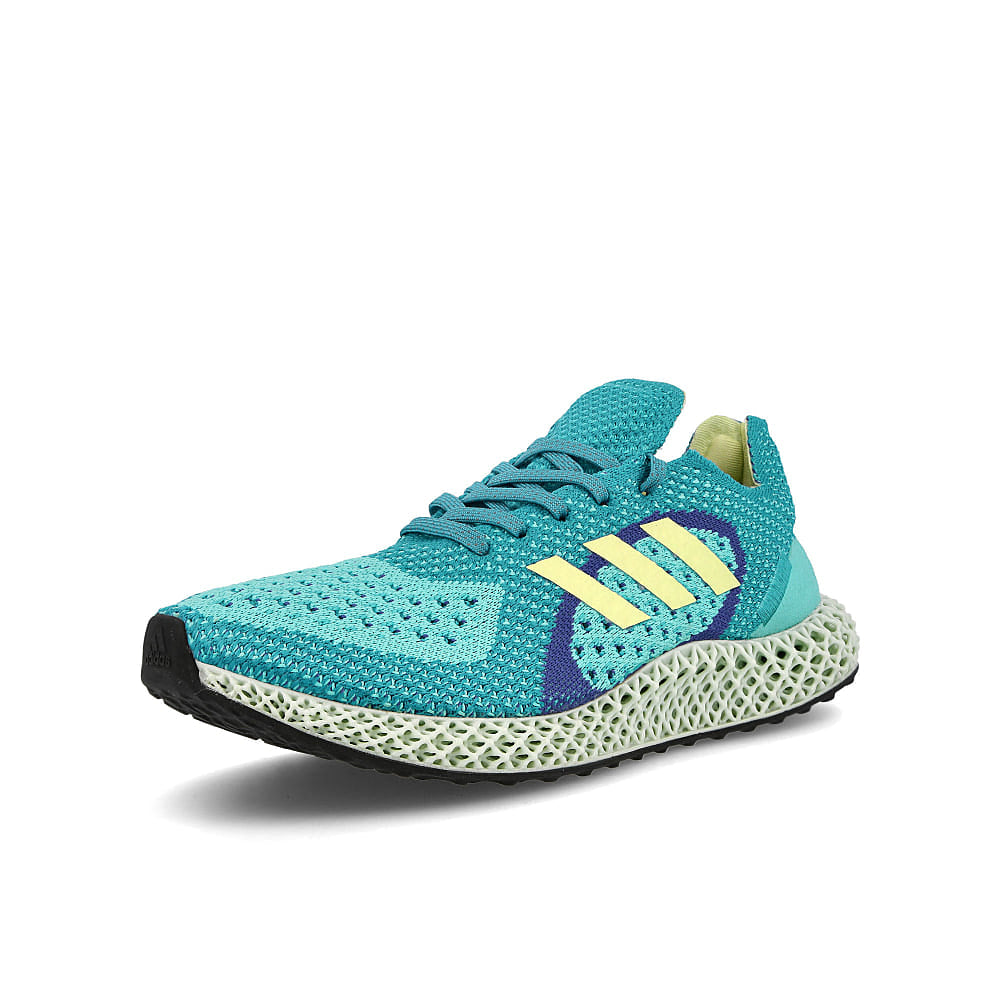 adidas zx runner 4d carbon Light Aqua-Yellow Tint-Purple Sneakers Close Up | Overkill