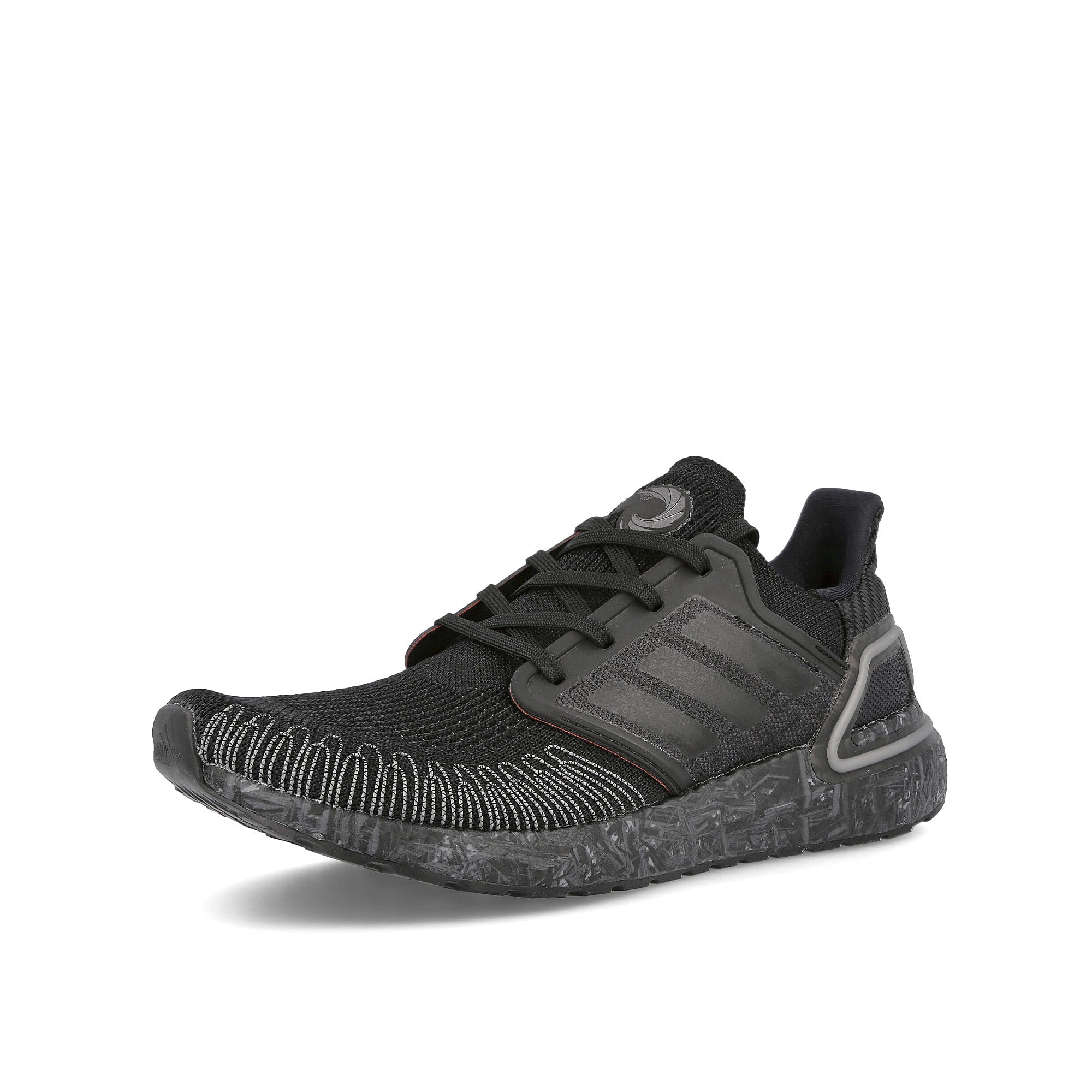 adidas James Bond x adidas Ultraboost 20 Core Black-Core Black-Iron Metallic Sneakers Close Up | Overkill