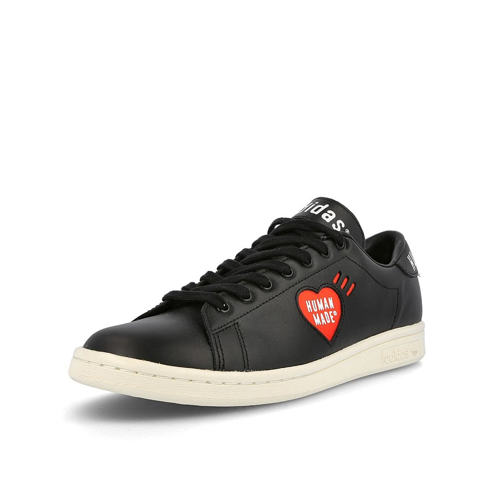 adidas Human Made x adidas Stan Smith Core Black -Footwear White-Off White Sneakers Close Up | Overkill
