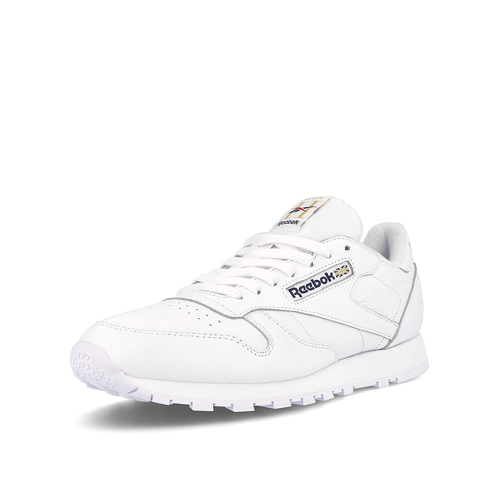 Reebok classic leather mu hotel White-Collegiate Navy-Matte Gold Sneakers Close Up | Overkill