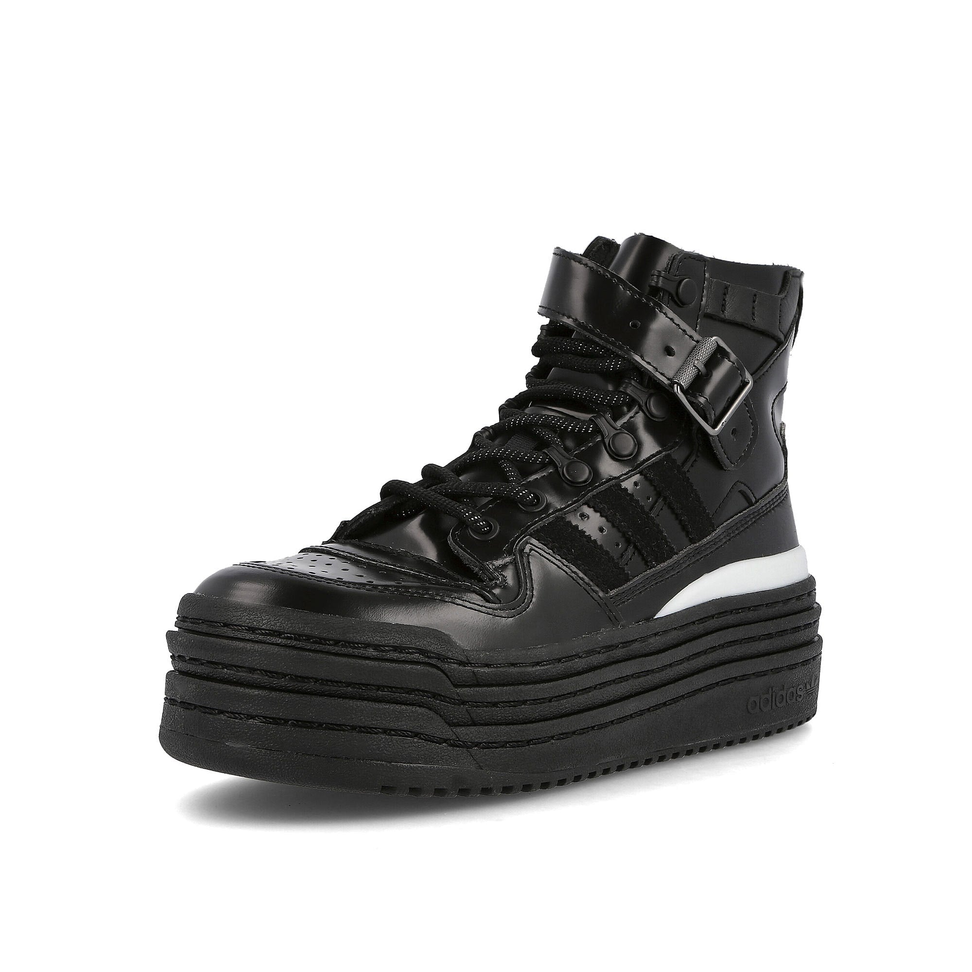 adidas AFROPUNK x adidas Triple Platforum High Core Black-Core Black-Footwear White Boots Close Up | Overkill