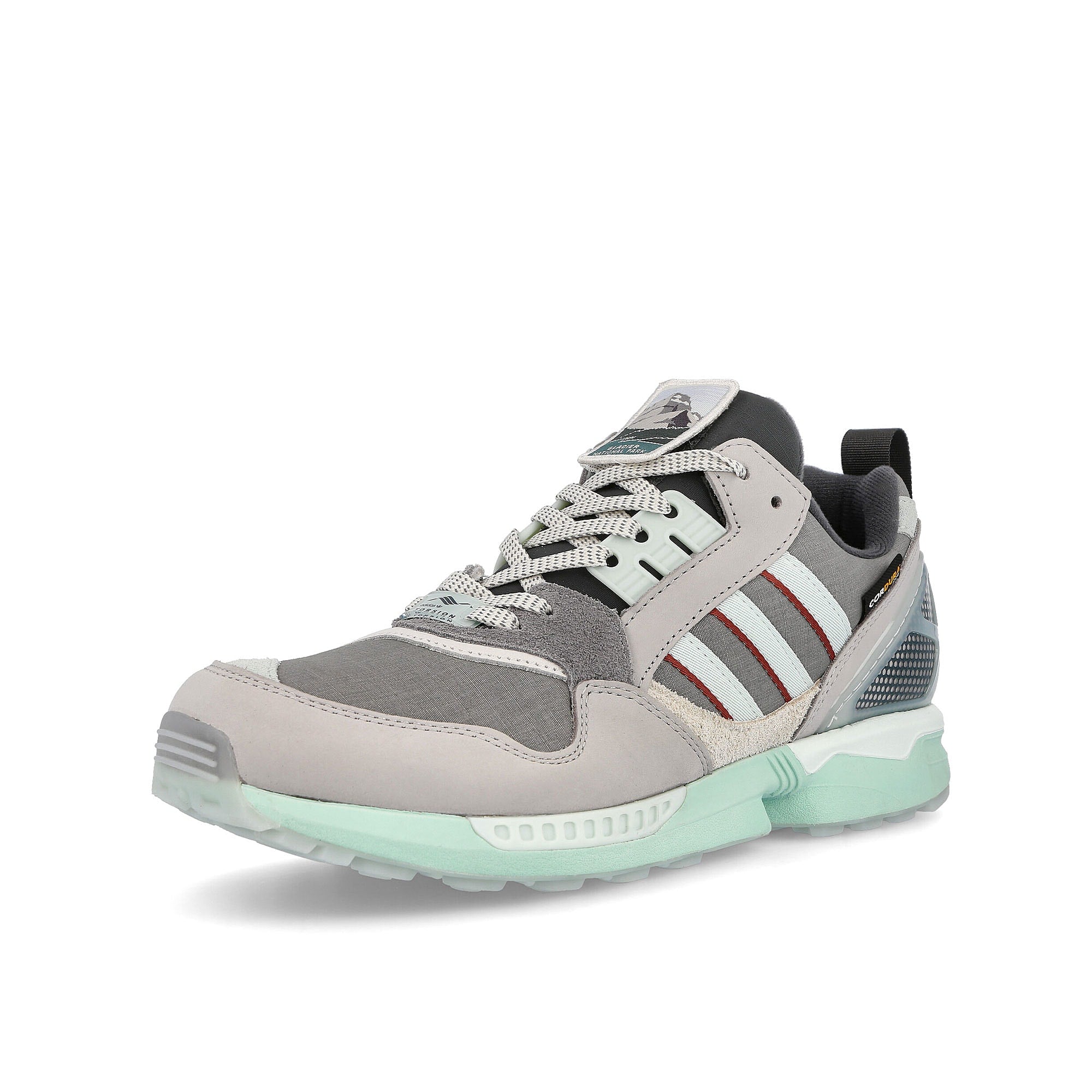 adidas National Park Foundation x adidas ZX 9000 Cool Granit-Dash Green-Chalk Solid Grey Sneakers Close Up | Overkill