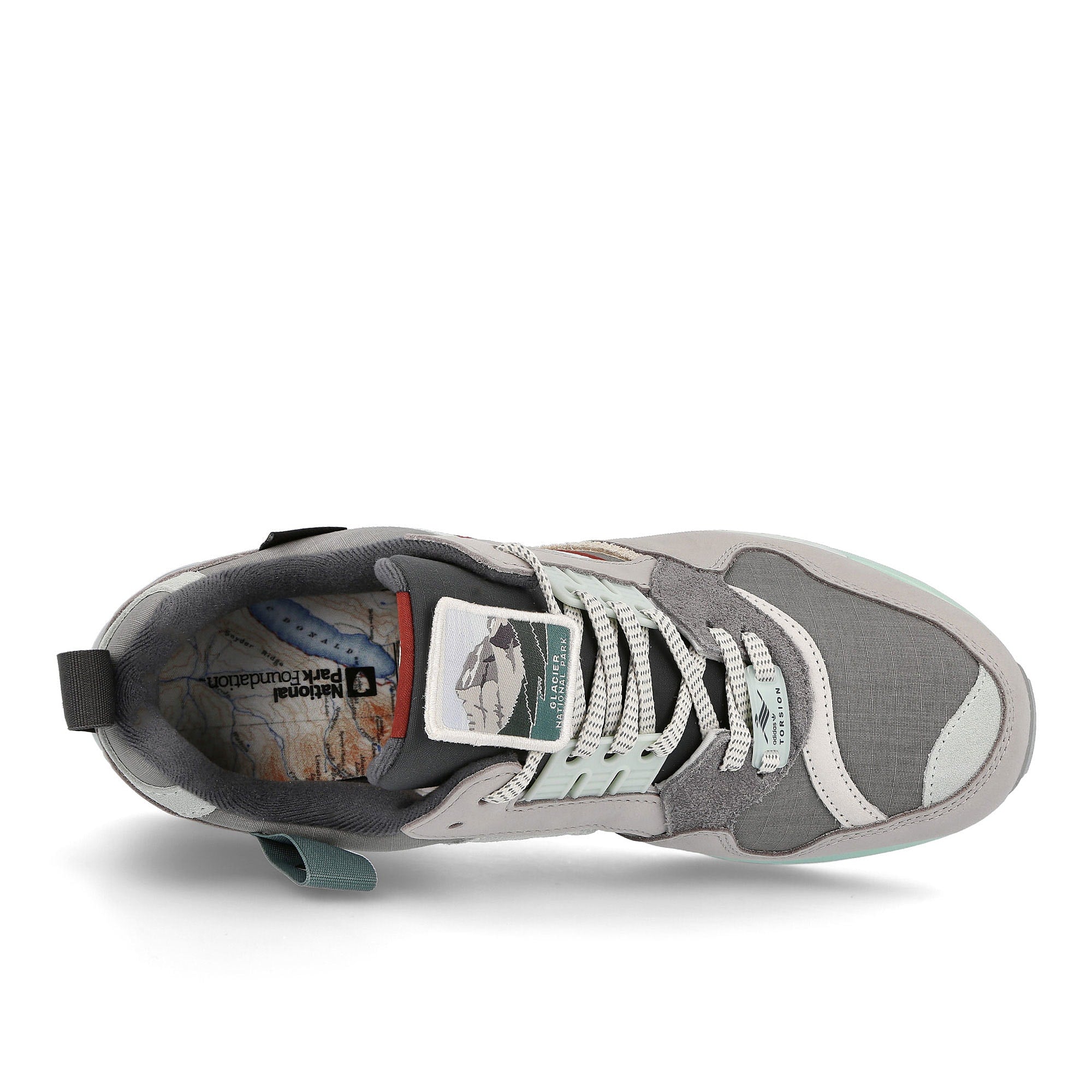 adidas National Park Foundation x adidas ZX 9000 Cool Granit-Dash Green-Chalk Solid Grey Sneakers Detailfoto | Overkill