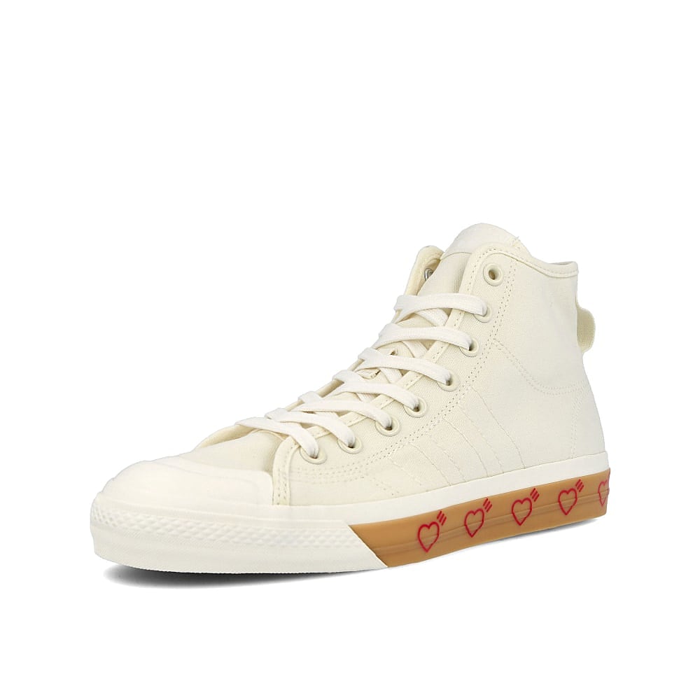 adidas Human Made x adidas Nizza Hi Off White-Off White-Off White Sneakers Close Up | Overkill