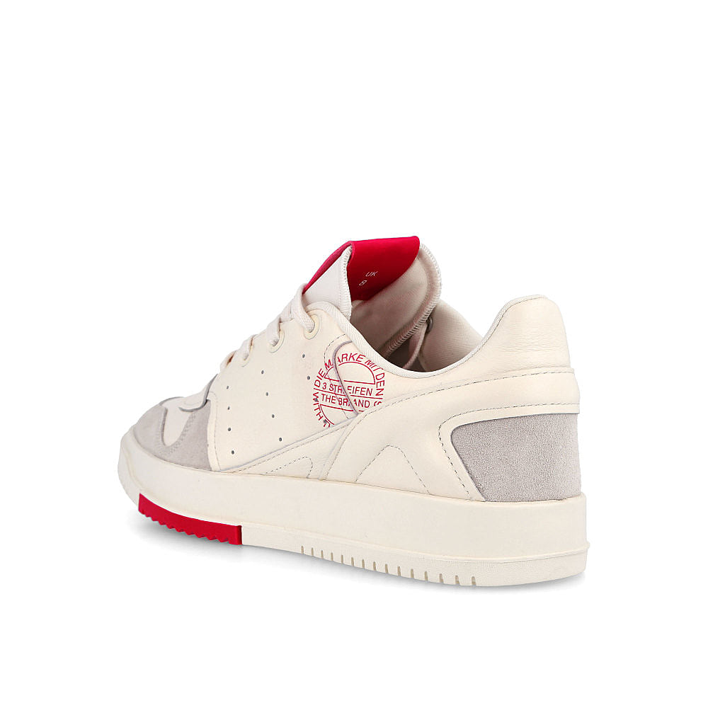adidas supercourt 2 Chalk White-Chalk White-Vivid Red Sneakers Material | Overkill