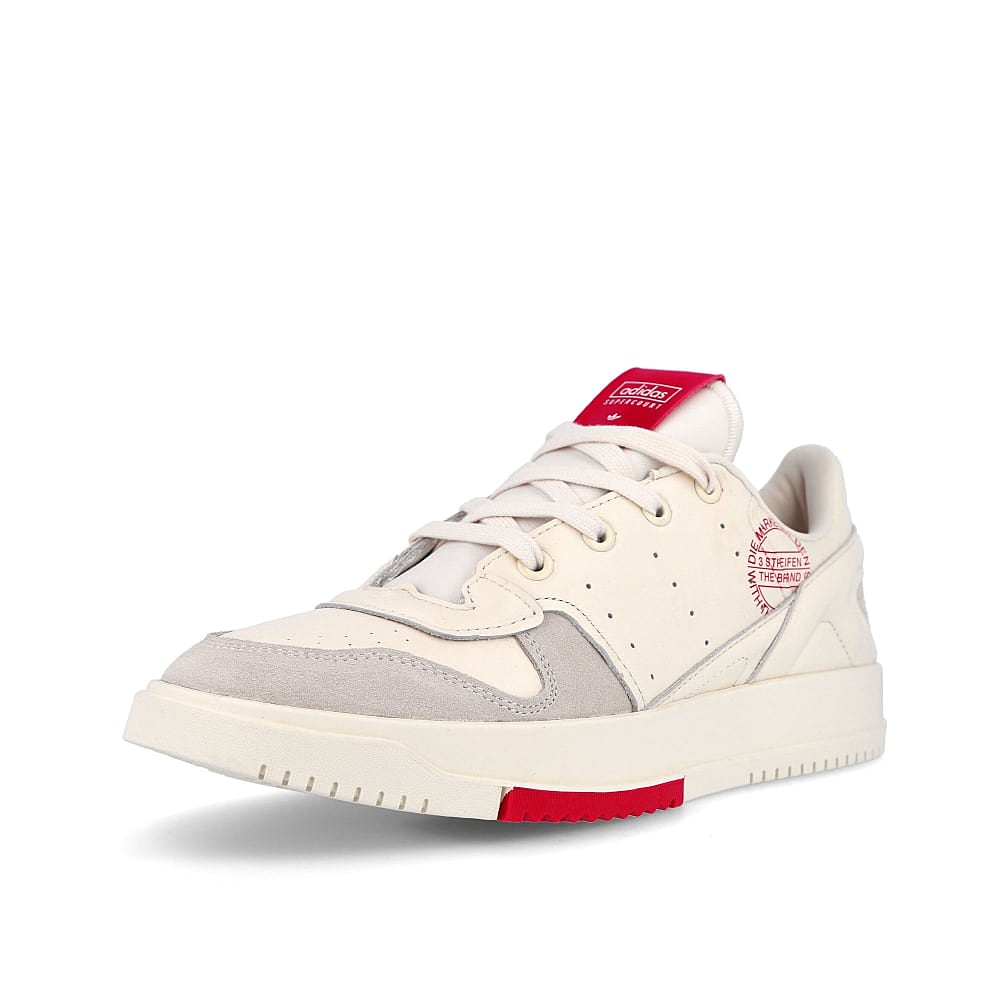 adidas supercourt 2 Chalk White-Chalk White-Vivid Red Sneakers Close Up | Overkill