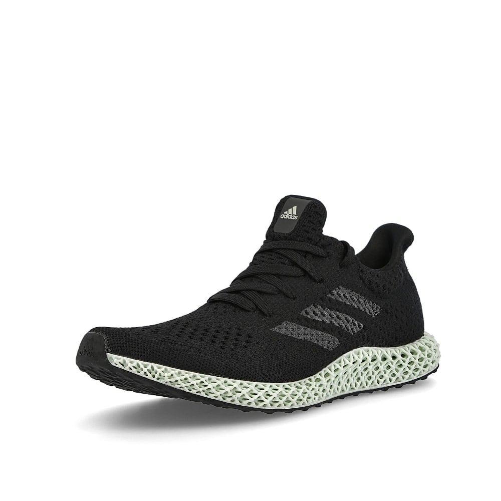 adidas 4d futurecraft Core Black-Grey Five-Linen Green Low Top Sneakers Close Up | Overkill