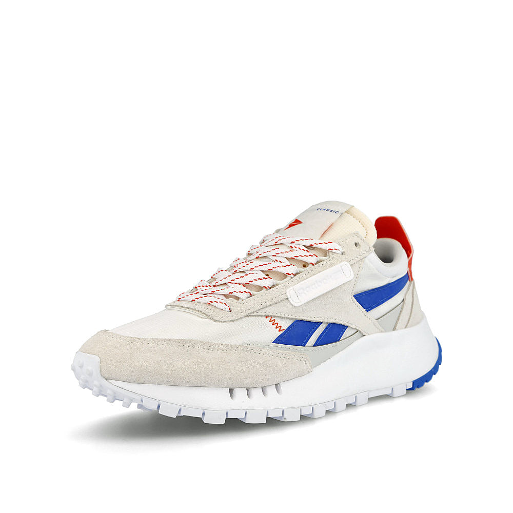 Reebok classic legacy Morning Fog-Court Blue-Dynamic Red Low Top Sneakers Close Up | Overkill