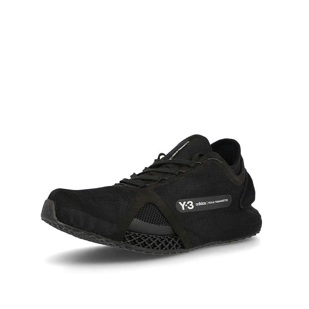 Y-3 runner 4d io Black-Black-Core White Sneakers Close Up | Overkill