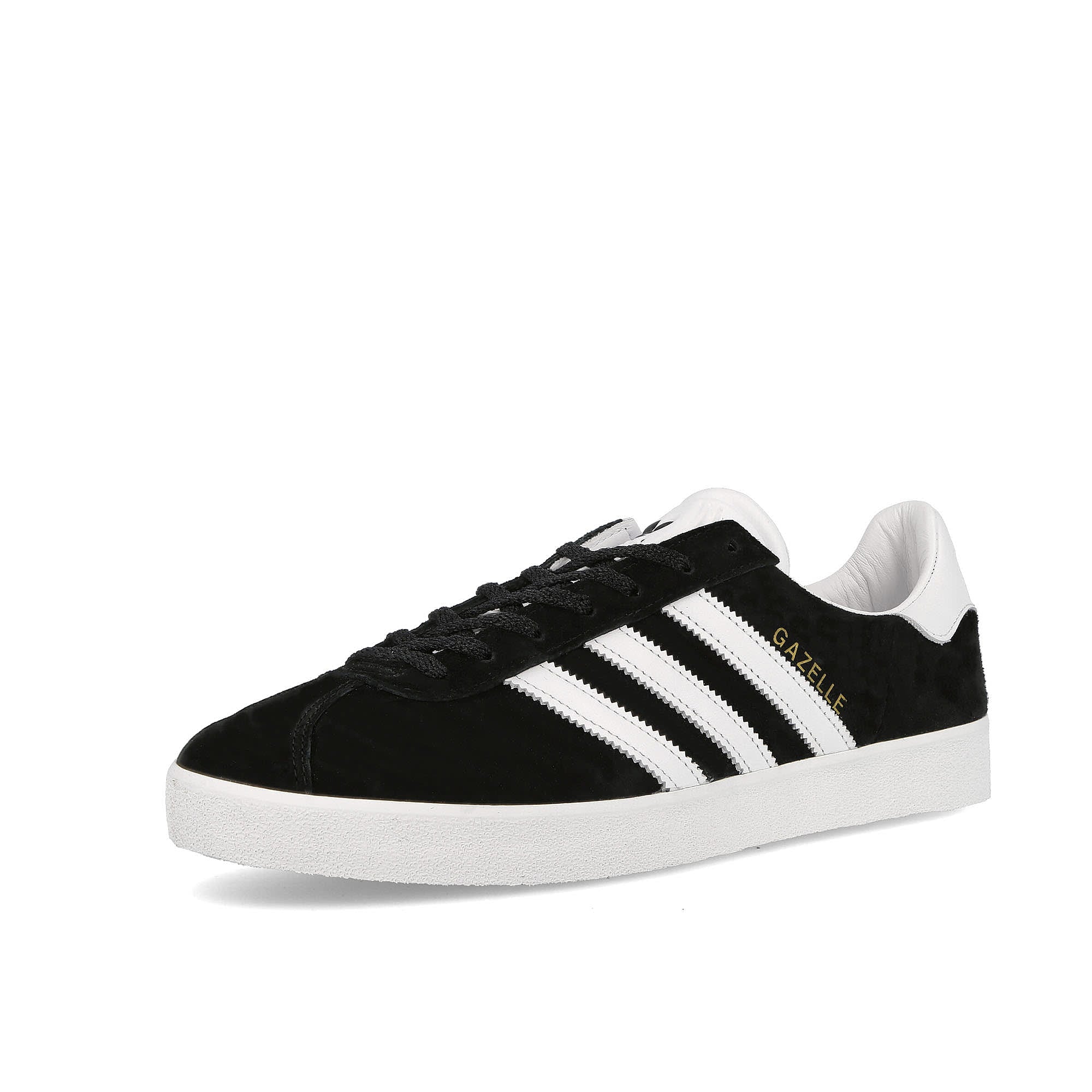 adidas gazelle 85 Core Black / Footwear White / Gold Metallic Low Top Sneakers Close Up | Overkill