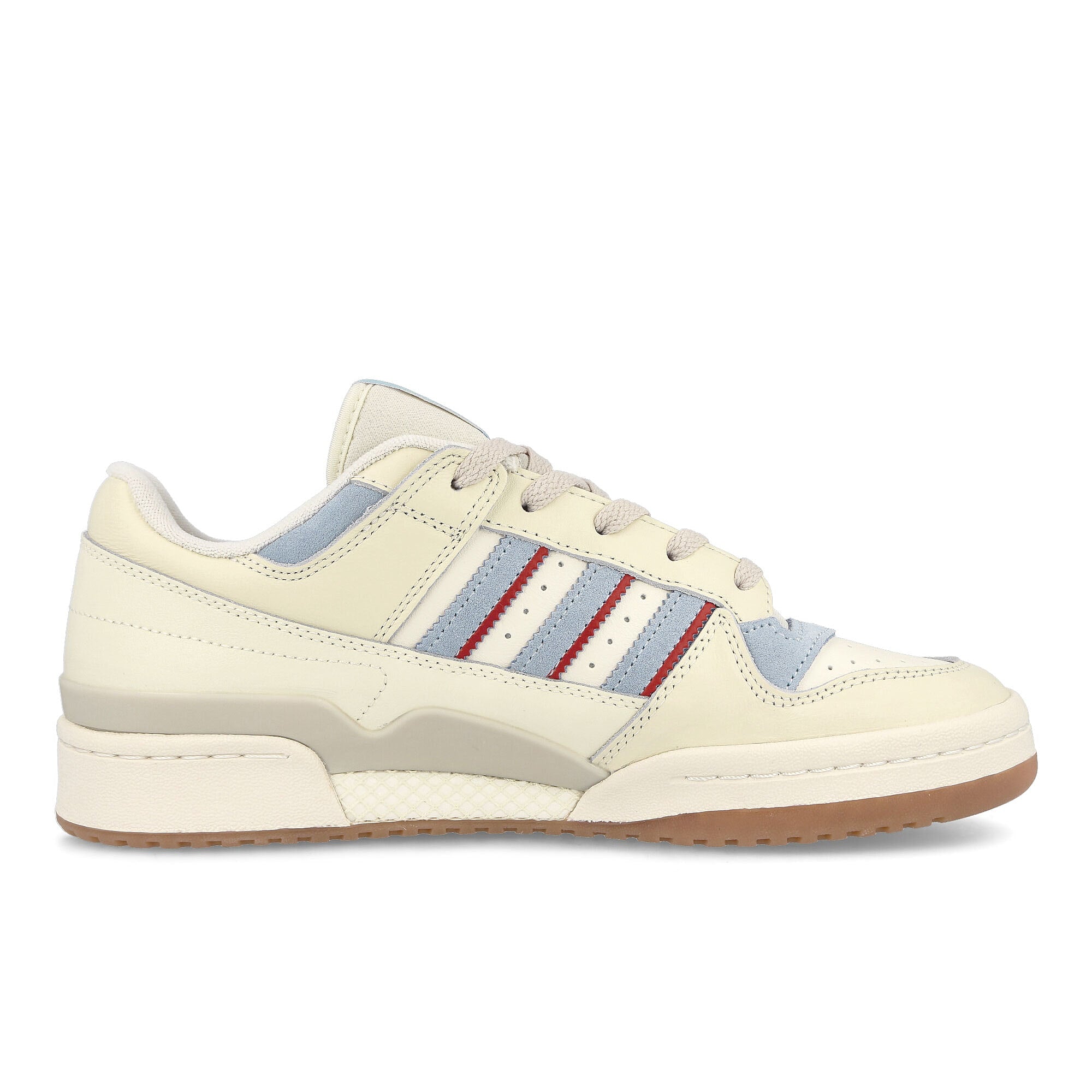 adidas Forum Low Classic Cream White-Blue Dawn-Preloved Red Sneakers Silhouette | Overkill