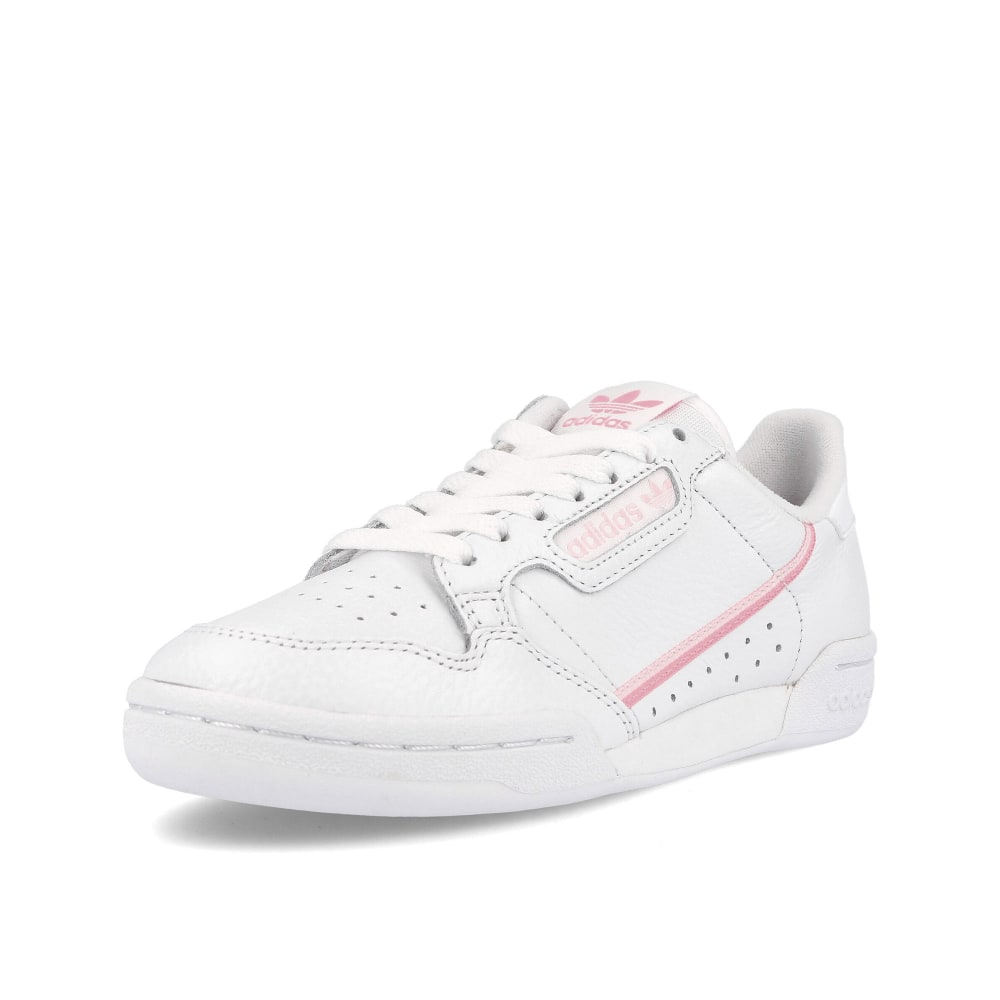 adidas Wmns Continental 80 Running White / True Pink / Clear Pink Low Top Sneakers Close Up | Overkill