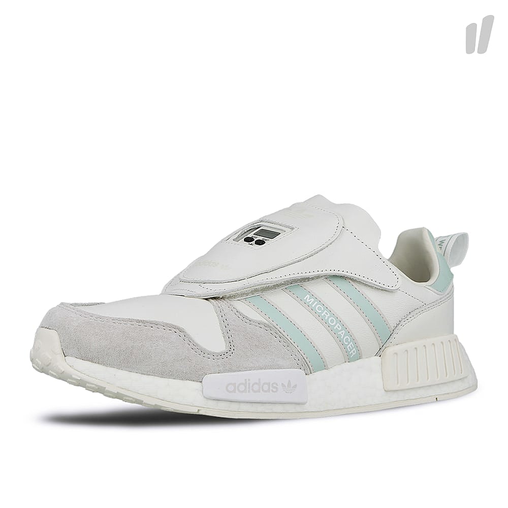 adidas micropacer x r1 Cloud White-Footwear White-Grey One Sneakers Close Up | Overkill